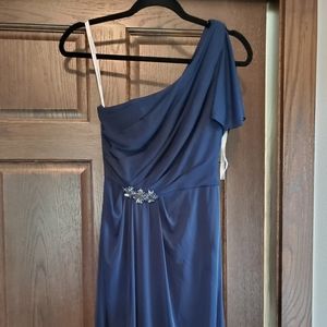 Davids bridal bridesmaid navy dress 2